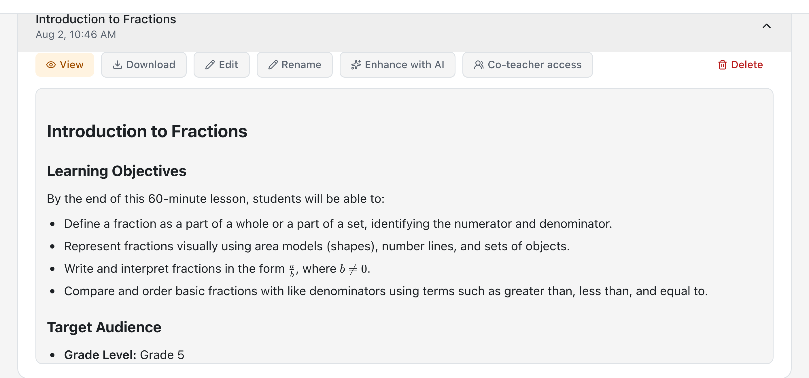AI Lesson Planner
